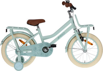 AMIGO Kinderfahrräder Mädchen Bella 16 Zoll Mädchen Rücktrittbremse Grün