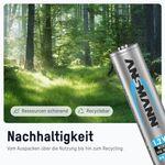 ANSMANN Akku AAA Micro 800 mAh 1,2V NiMH - 6 Stück, wiederaufladbar mit maxE