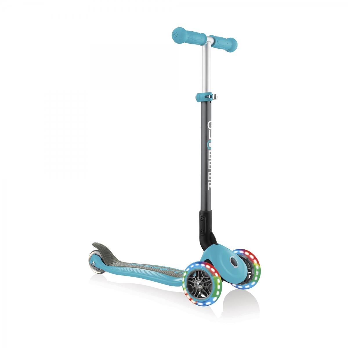 Mini t Scooter Primo Pieghevole Luci Anodizzate T-Bar Teal