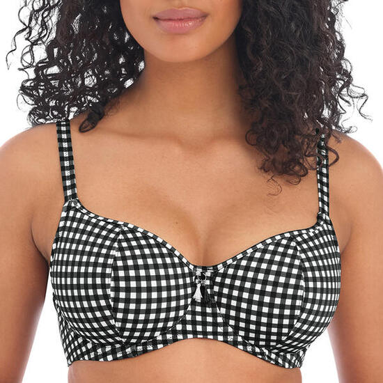 Haut de maillot de bain vichy à armatures Check in