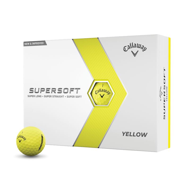 卡拉威 SUPERSOFT 雙層高爾夫球 (12粒) - 霧面黃色