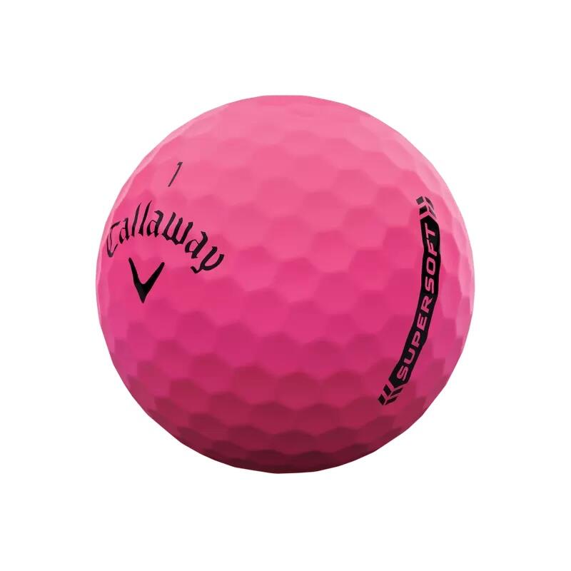 卡拉威 SUPERSOFT 雙層高爾夫球 (12粒) - 霧面粉紅色