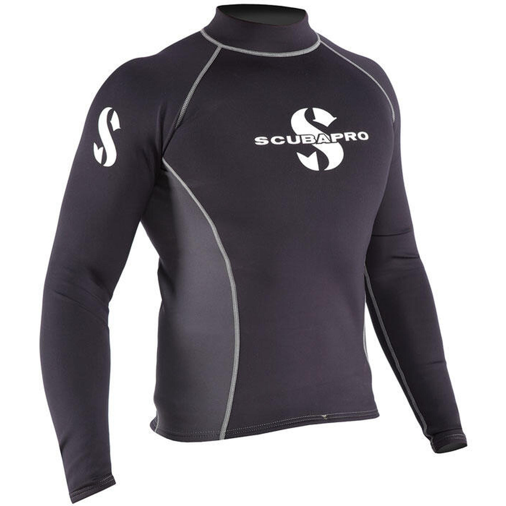 Everflex Men's Long Sleves Diving Rash Guard 1mm - Black