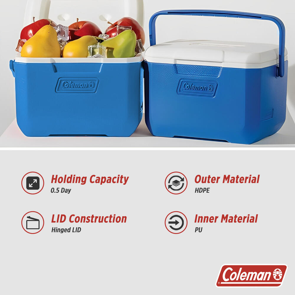 5QT Performance Ice Cooler Box, Capacity Litres with Ice Retention  Upto Days, Blue