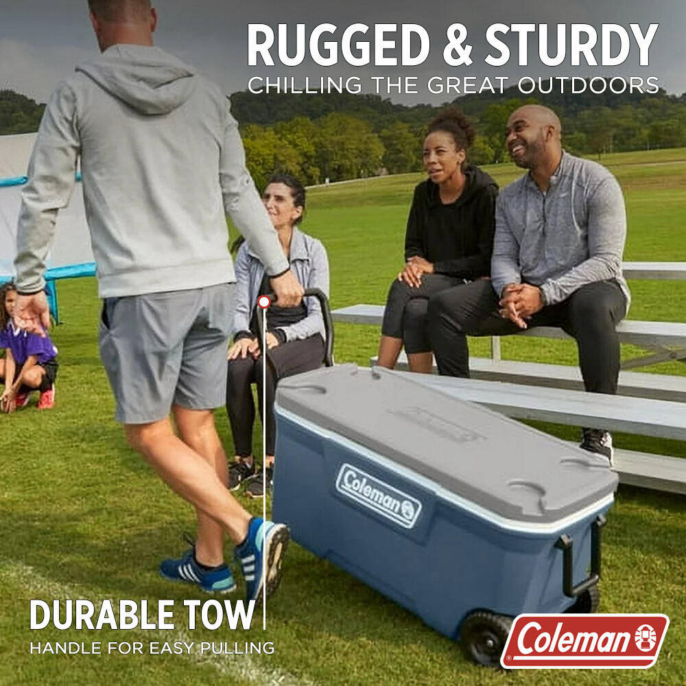 100QT  Wheeled  Ice Cooler Box, Capacity - 94 Litres with Ice Retention Up to 5 Days, Space Blue -  5