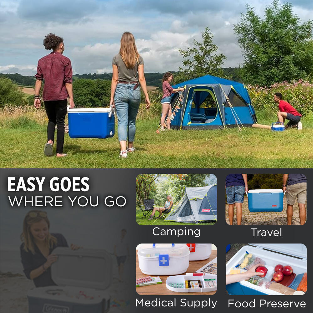 48QT Performance Ice Cooler Box, Capacity - 45.4 Litres with Ice Retention Upto 3 Days, Blue