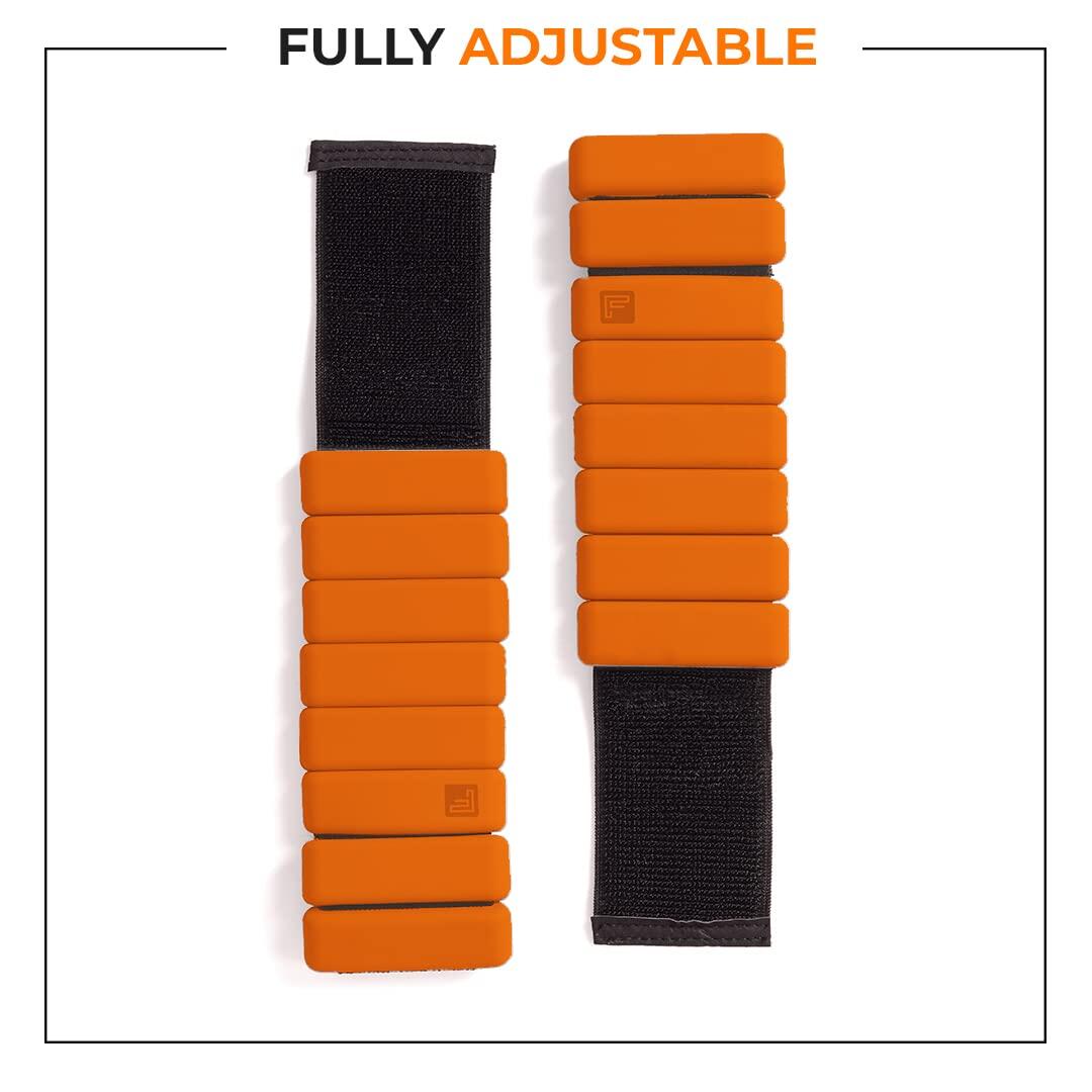 Flexnest The Flexbangle Adjustable Wrist & Ankle Weights Set, Free Size, (Pack of 2), 1 Pound Each