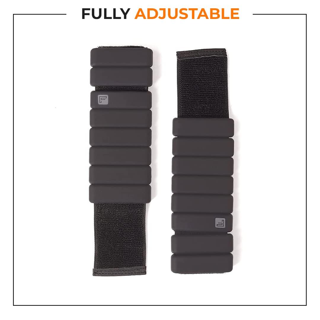Flexnest The Flexbangle Adjustable Wrist & Ankle Weights Set, Free Size, (Pack of 2), 1 Pound Each