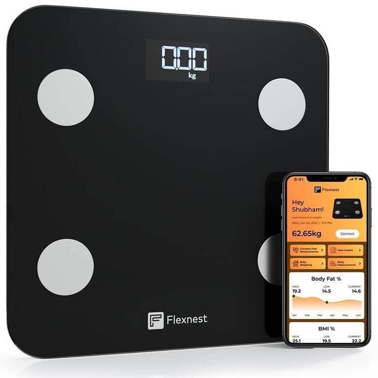 Flexnest Flexscale Bluetooth BMI Weighing Scale Weight Machine