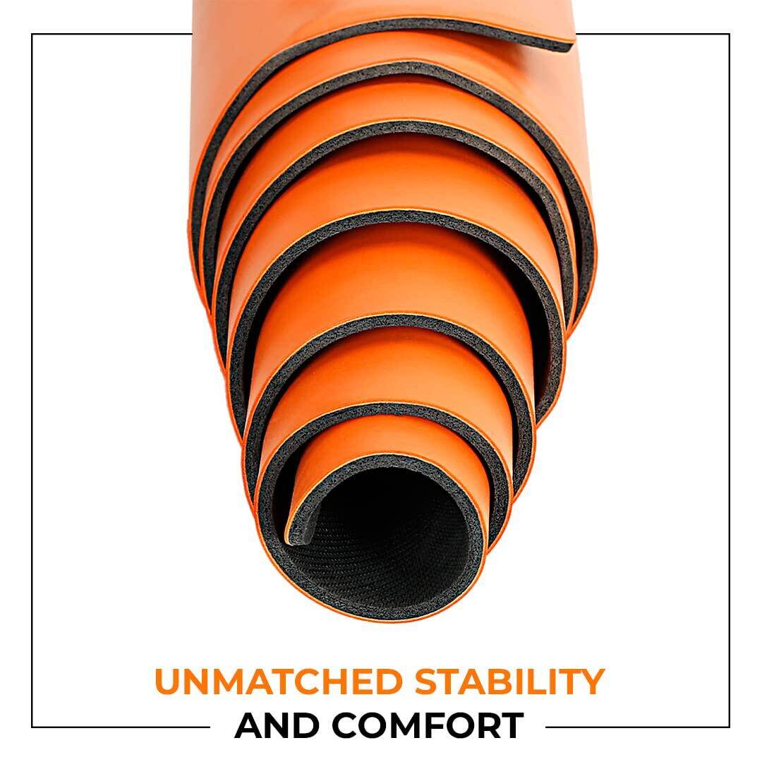 Flexnest PU + Rubber Grip Yoga Mat 6mm - Orange (Performance Mat) -  4