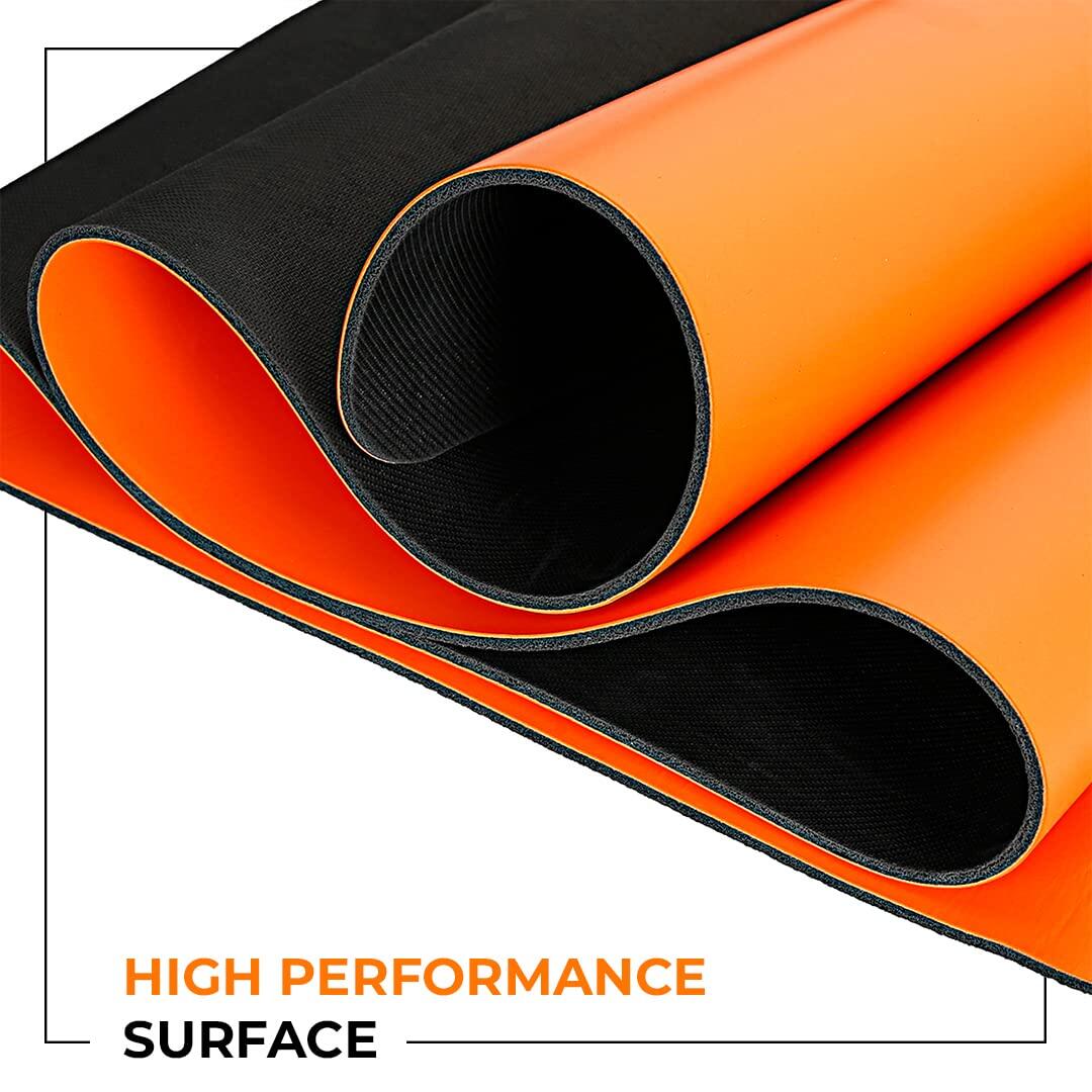 Flexnest PU + Rubber Grip Yoga Mat 6mm - Orange (Performance Mat)