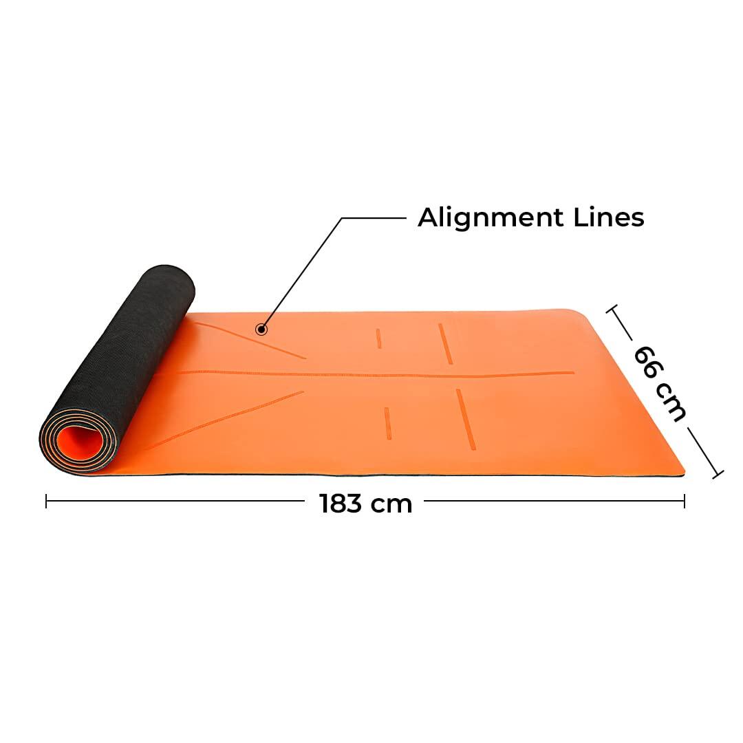 Flexnest PU + Rubber Grip Yoga Mat 6mm - Orange (Performance Mat)