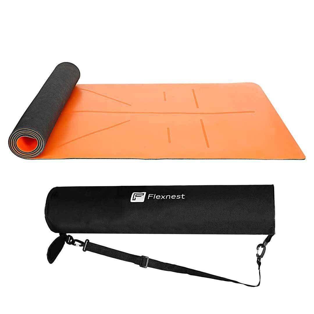 Flexnest PU + Rubber Grip Yoga Mat 6mm - Orange (Performance Mat)