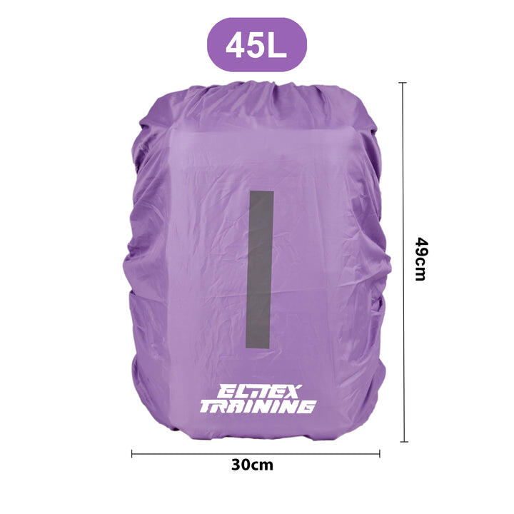 Housse De Pluie Imperméable Pour Sac à Dos 45L – Bandes Réfléchissantes, Anti-Poussière – Randonnée, Vélo, Camping - 4