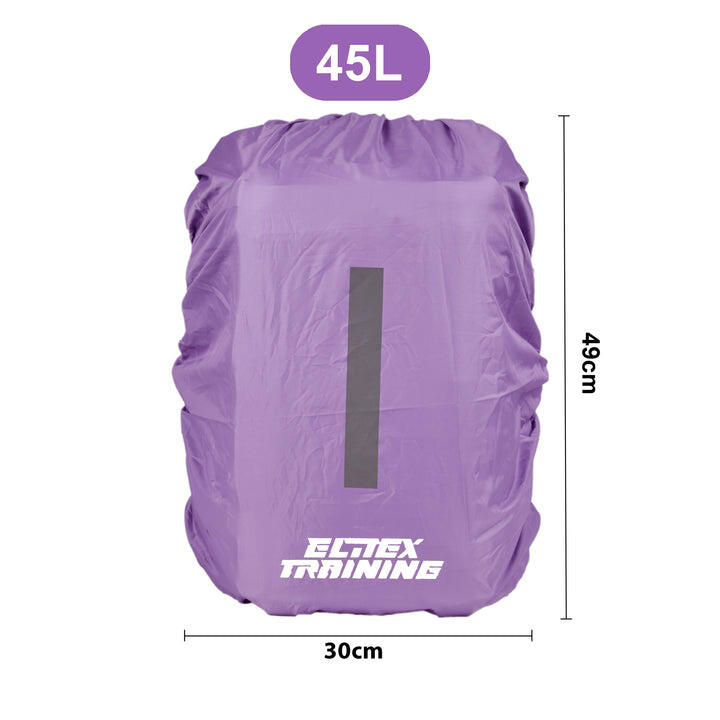Housse de protection imperméable pour sac à dos 45L avec bande réfléchissante