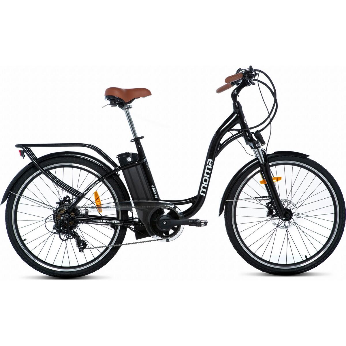 Moma Bikes - Vélo Électrique De Ville 26" | Aluminium | Shimano 7v | Batterie 36v 16ah - Vélo Ville - Blanc|noir - Taille Unique - Decathlon