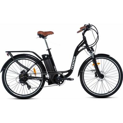 Bicicletta da citta. Elettrica. E-28. Unisex. Momabikes. nero