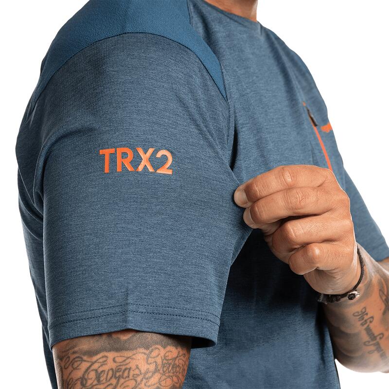 Camiseta de manga corta para Hombre Trangoworld Trx2 pro short Azul protección