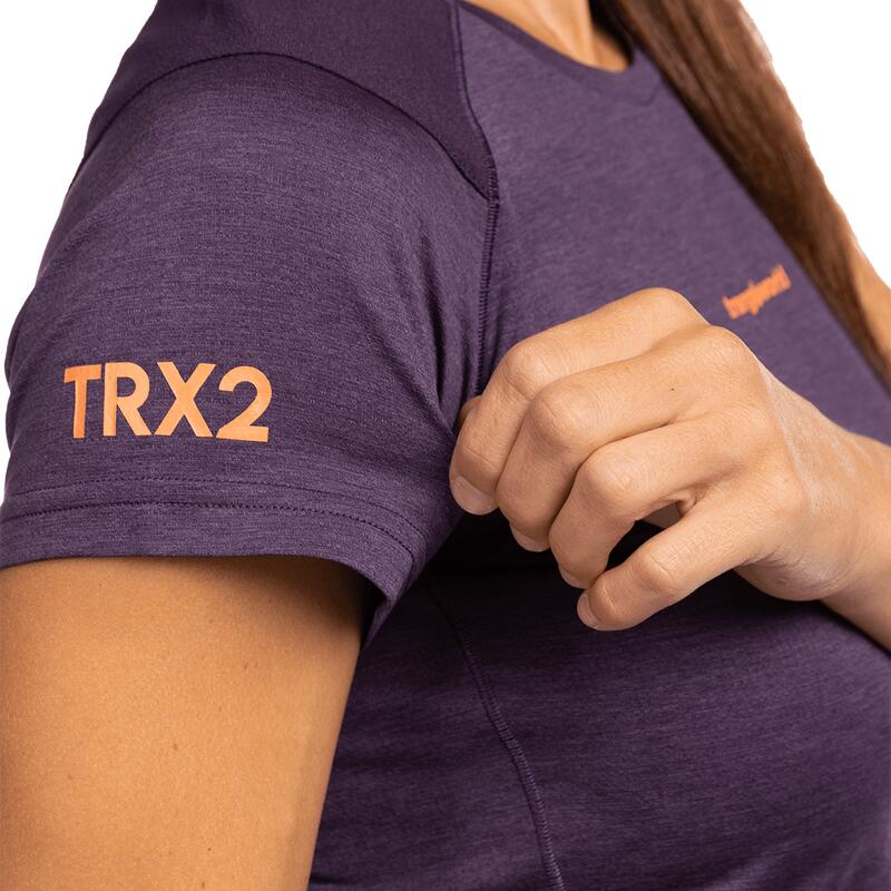 Camiseta para Mujer Trangoworld Trx2 wm pro short Morado protección UV+30