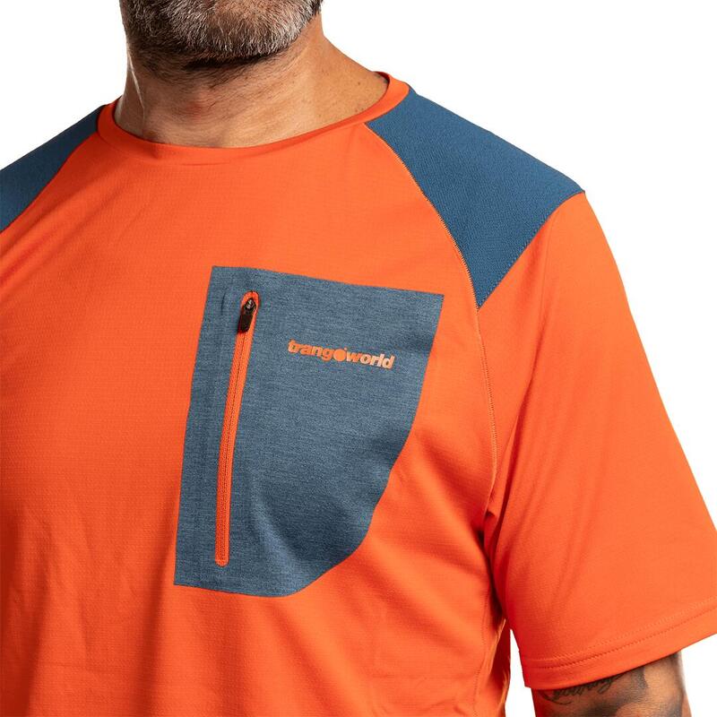 Camiseta para Hombre Trangoworld Trx2 pro short Naranja/Azul protección UV+30