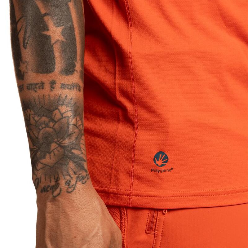 Camiseta para Hombre Trangoworld Trx2 pro short Naranja/Azul protección UV+30