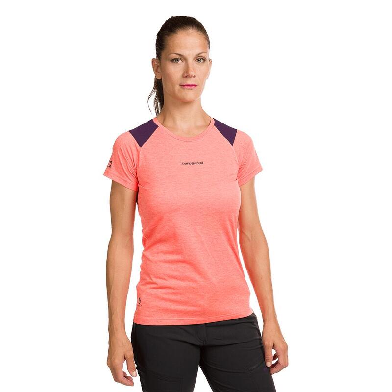 Camiseta para Mujer Trangoworld Trx2 wm pro short Rosa/Morado protección UV+30