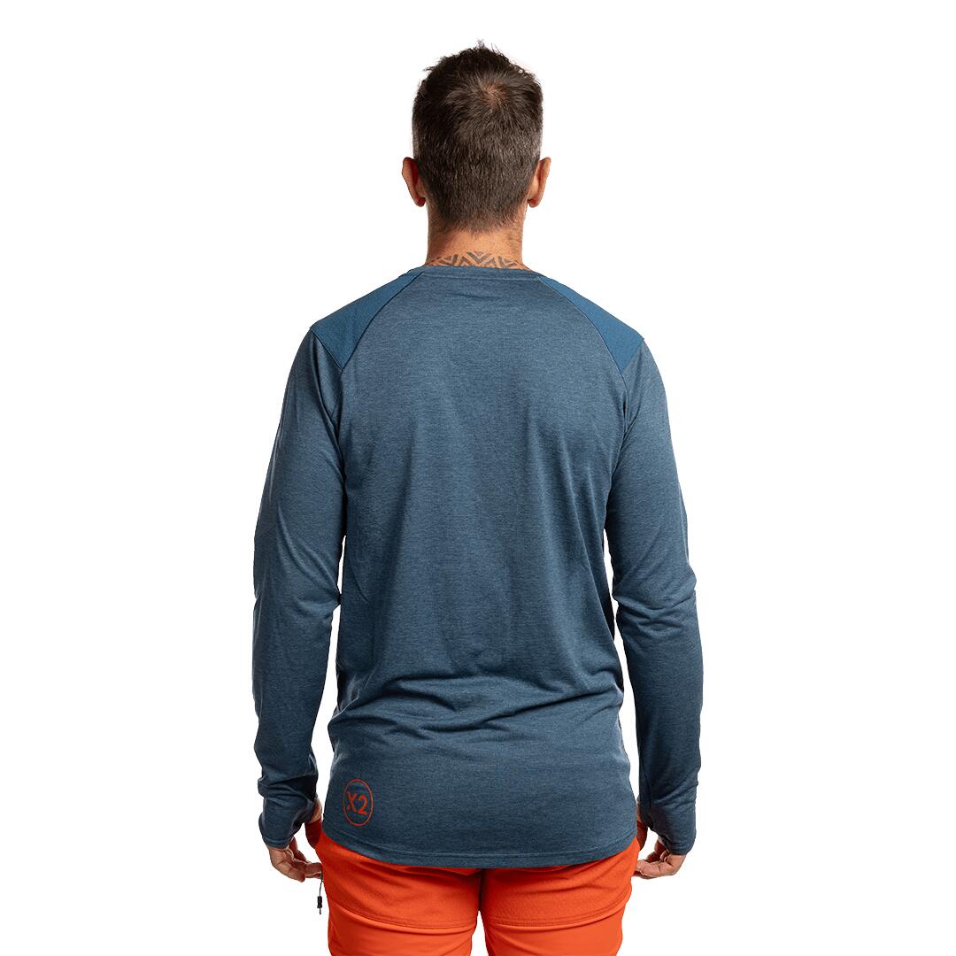 Camiseta manga larga para Hombre Trangoworld Trx2 pro long Azul protección UV+30 2/7