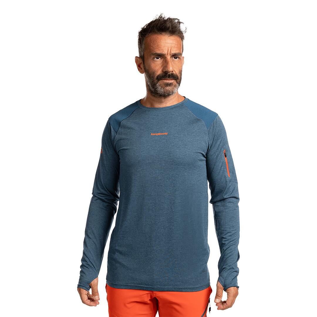 TRANGOWORLD Camiseta manga larga para Hombre Trangoworld Trx2 pro long Azul protección UV+30