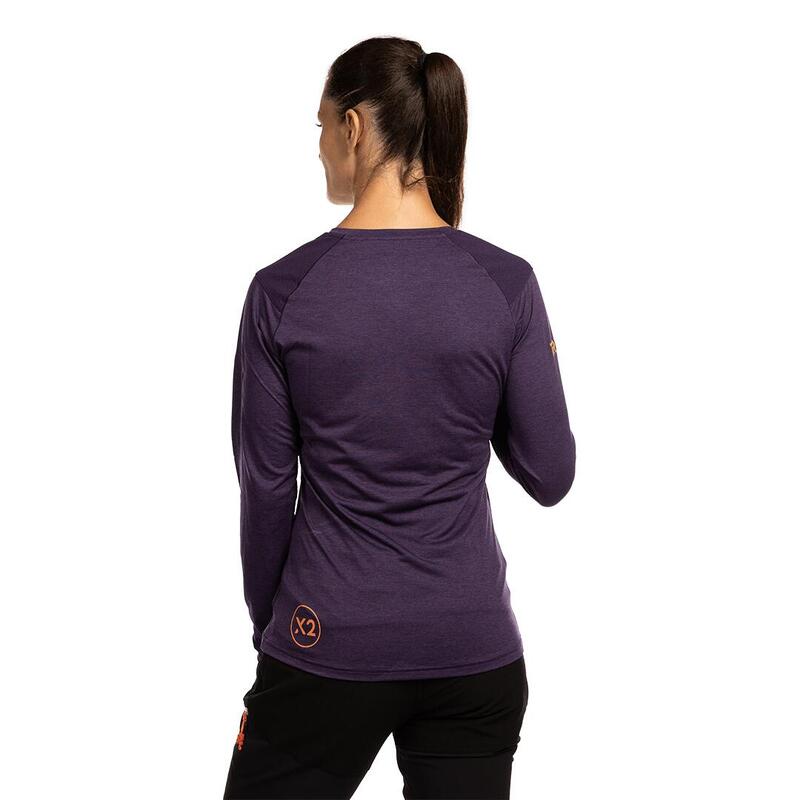 Camiseta de manga larga para Mujer Trangoworld Trx2 wm pro long Morado