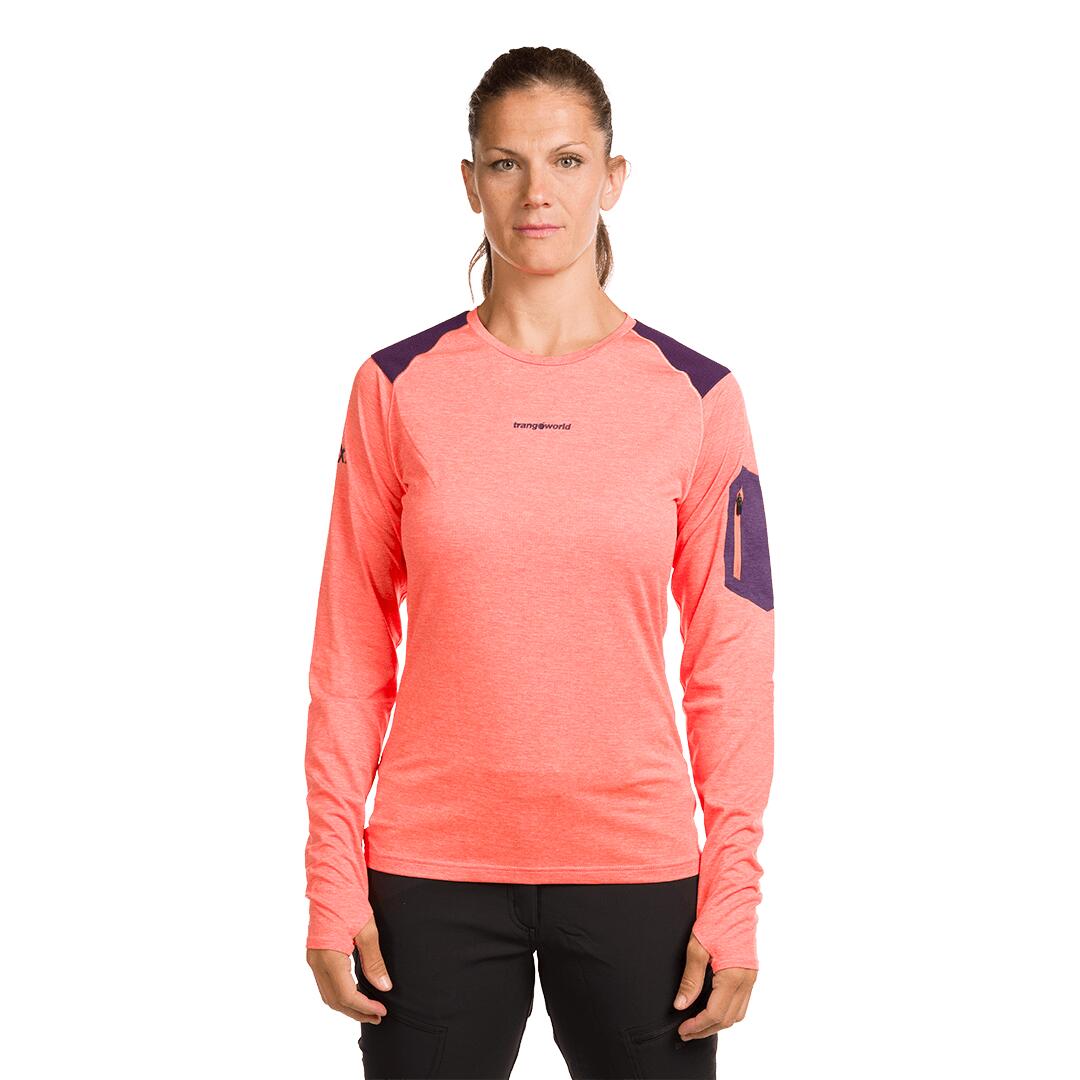 Camiseta manga larga para Mujer Trangoworld Trx2 wm pro long Rosa/Morado 3/7