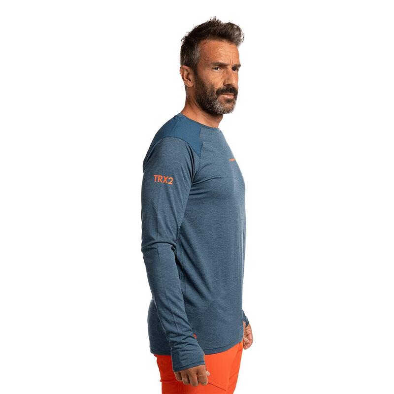 Camiseta manga larga para Hombre Trangoworld Trx2 pro long Azul protección UV+30