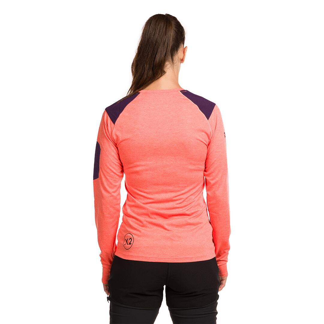 Camiseta manga larga para Mujer Trangoworld Trx2 wm pro long Rosa/Morado 4/7