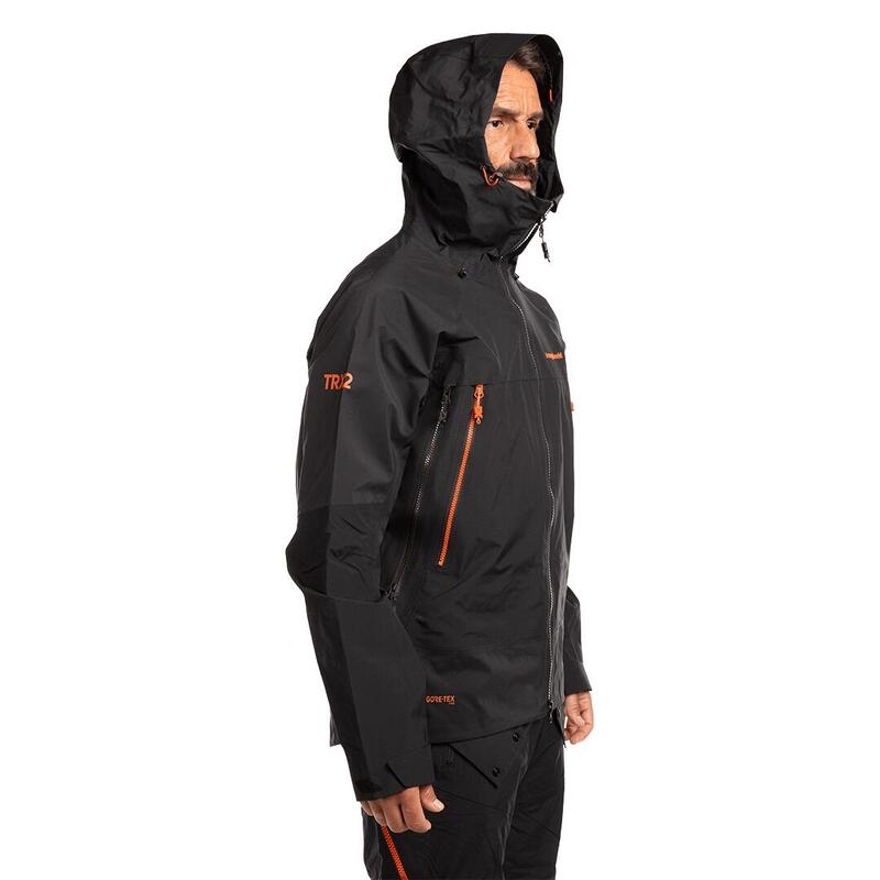 Chaqueta para Hombre Trangoworld Trx2 shell pro Negro/Negro/Naranja Impermeable