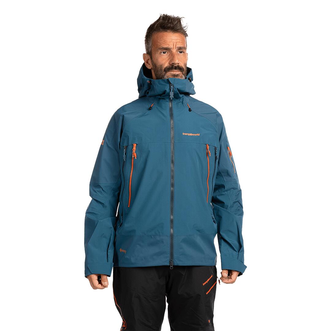 Chaqueta para Hombre Trangoworld Trx2 shell pro Azul/Naranja/Negro Impermeable 3/7