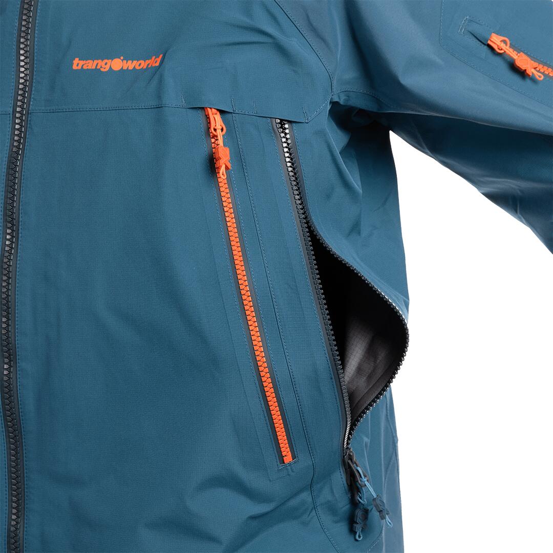 Chaqueta para Hombre Trangoworld Trx2 shell pro Azul/Naranja/Negro Impermeable 6/7