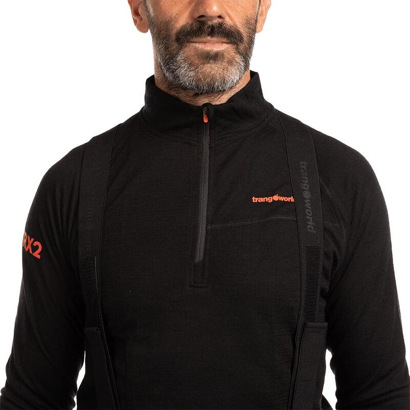 Camiseta térmica manga larga para Hombre Trangoworld Trx2 wool pro vd Negro