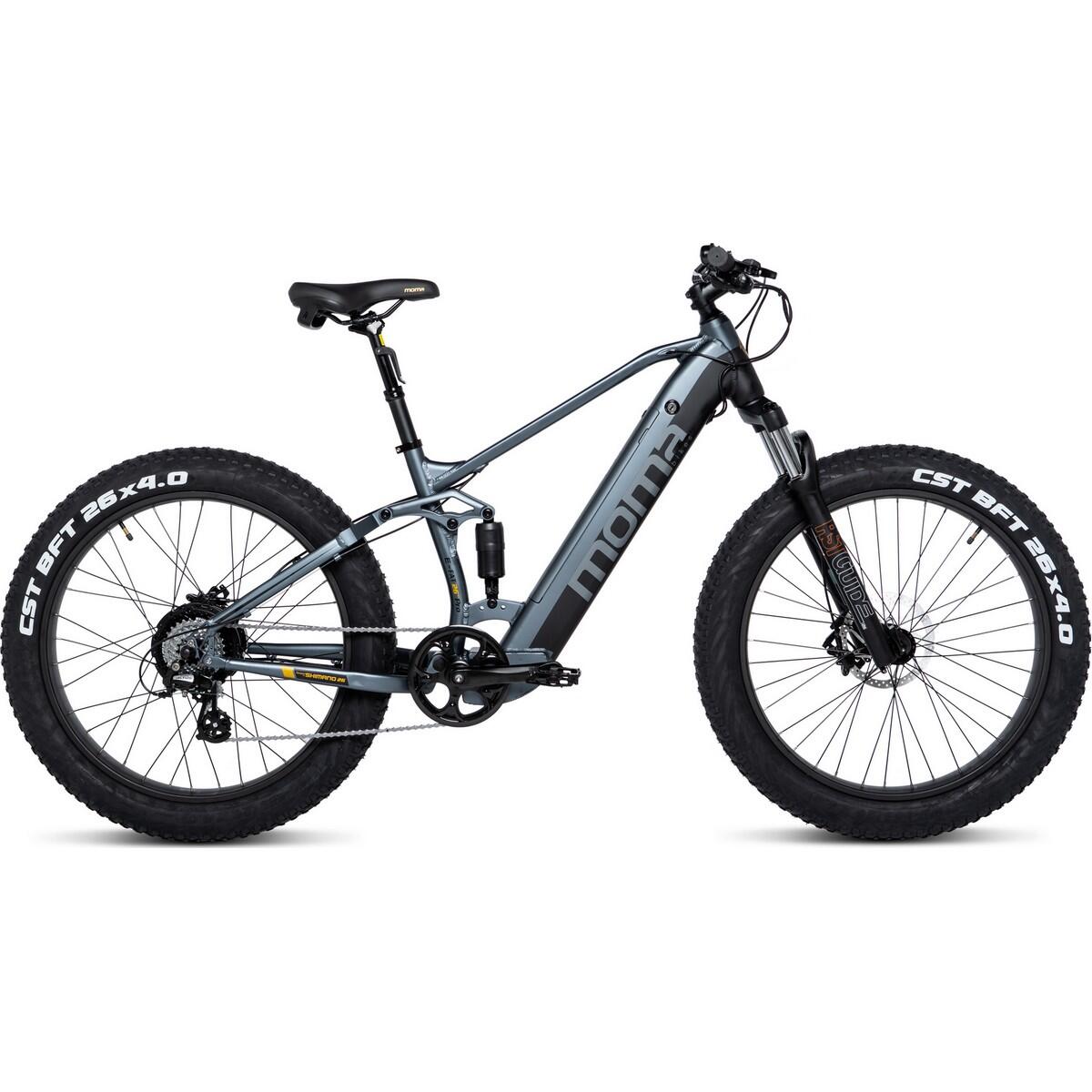 Moma Bikes - Vtt Fatbike Electrique Tout Suspendu 26pro - 26" - Fatbike - Gris|marron|noir - 26" - Decathlon