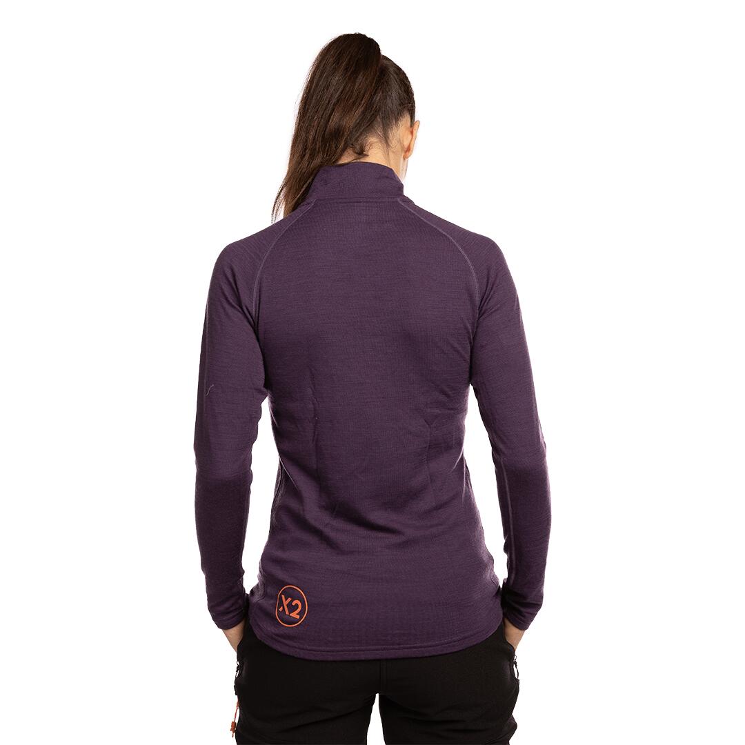 Camiseta térmica manga larga para Mujer Trangoworld Trx2 wool wm pro vd Morado 3/7