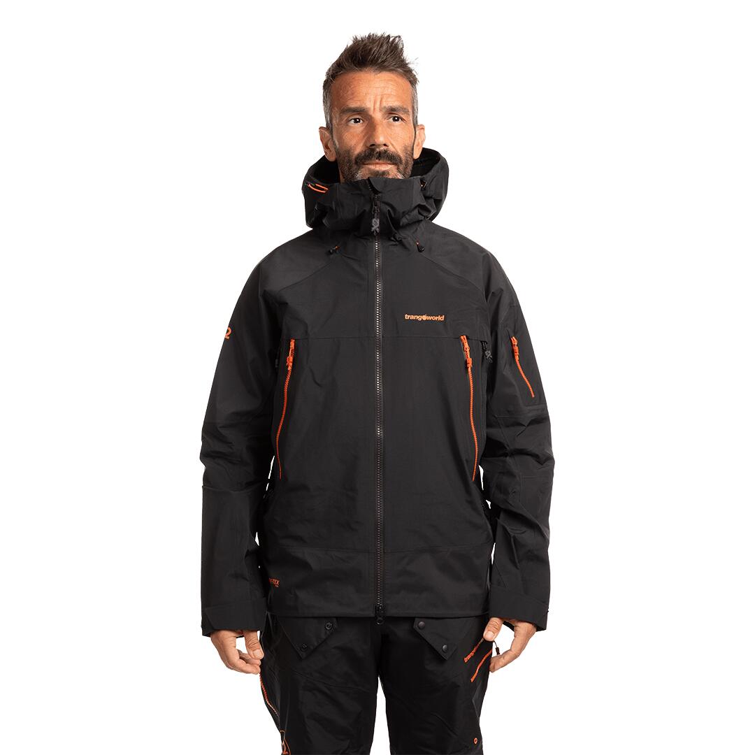 Chaqueta para Hombre Trangoworld Trx2 shell pro Negro/Negro/Naranja Impermeable 3/7