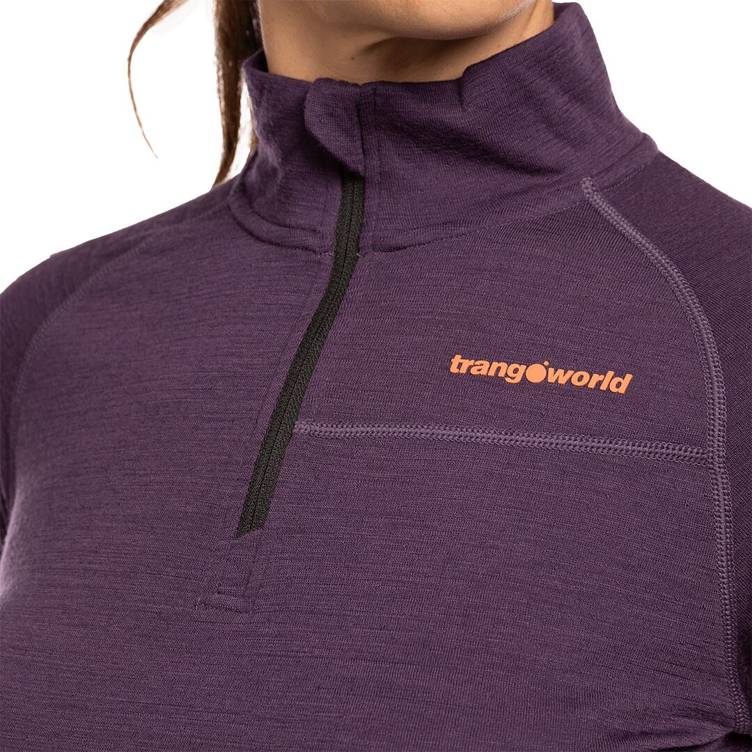 Camiseta térmica manga larga para Mujer Trangoworld Trx2 wool wm pro vd Morado 5/7
