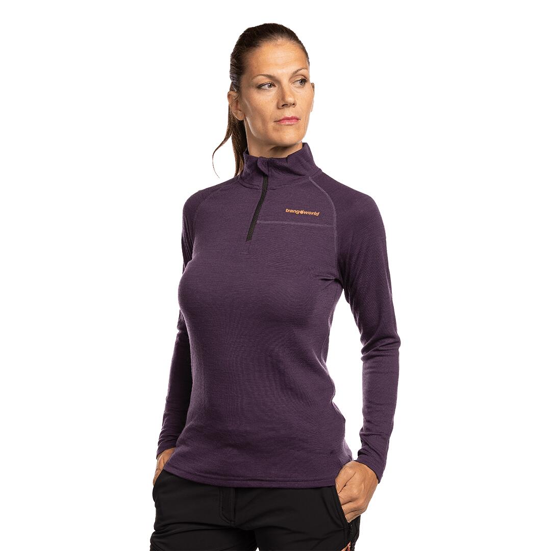 Camiseta térmica manga larga para Mujer Trangoworld Trx2 wool wm pro vd Morado 4/7