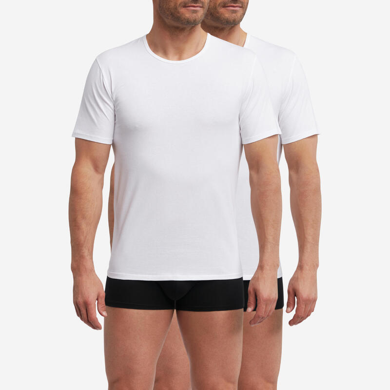 Lot de 2 t-shirts homme thermorégulateur coton col rond