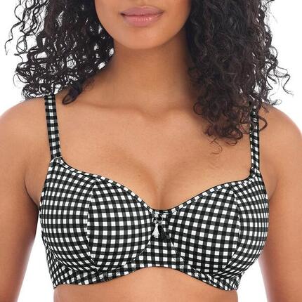 Haut de maillot de bain vichy à armatures Check in