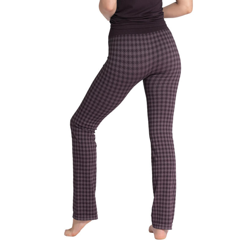 Athleisure lange legging met houndstooth print