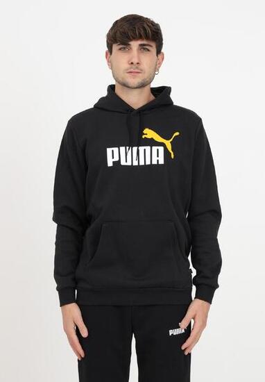 Felpa con cappuccio uomo ( fleece) puma nero