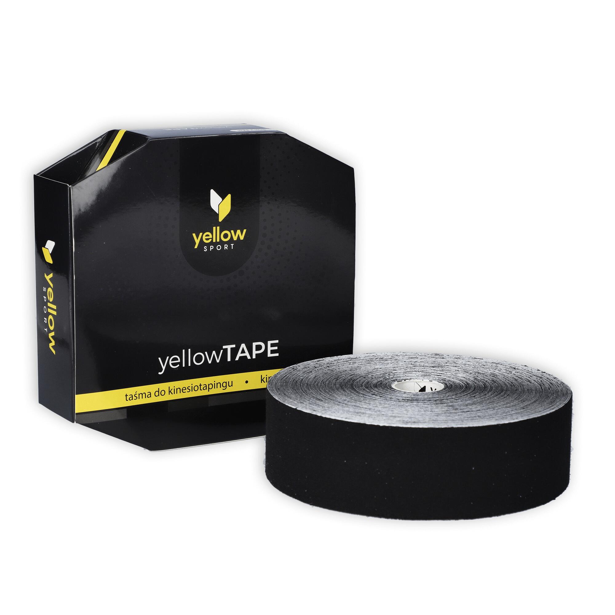 Taśma do kinesiotapingu yellowTAPE - czarna 5cm x 32m 2/4