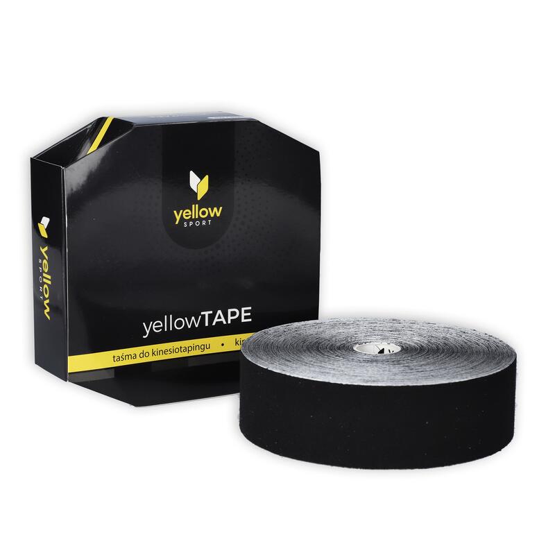 Taśma do kinesiotapingu yellowTAPE - czarna 5cm x 32m