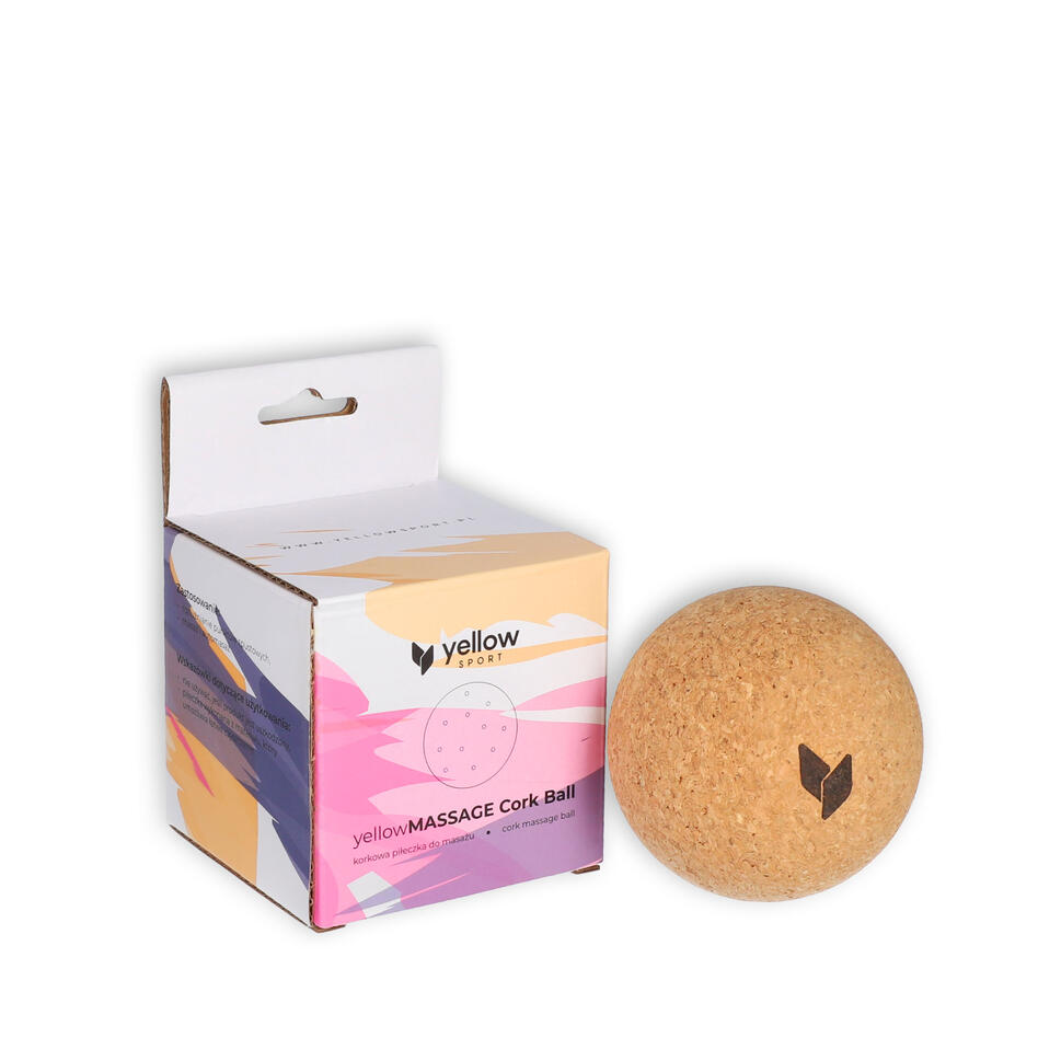 Piłeczka do masażu yellowMASSAGE Cork Ball, korkowa 8cm