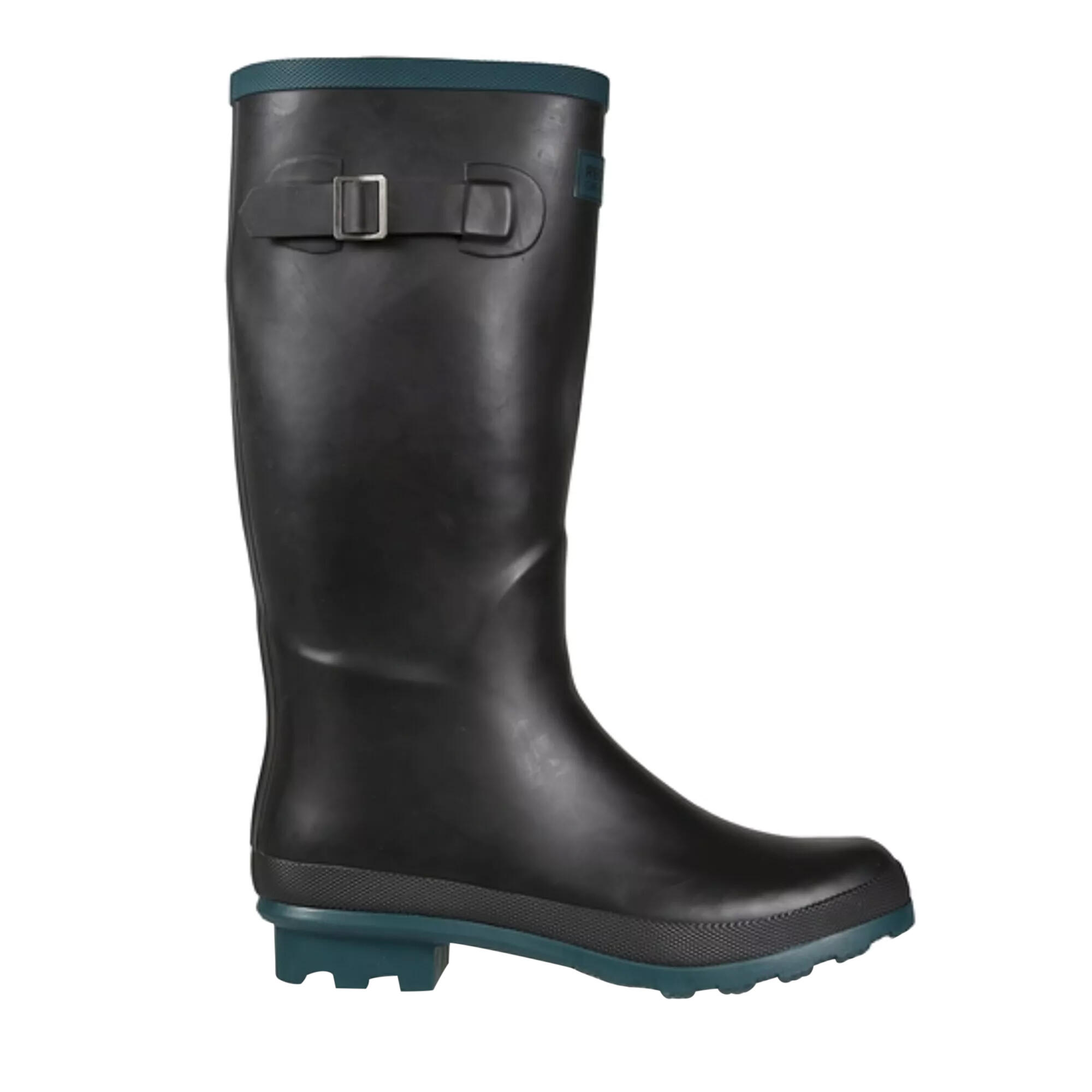Womens/Ladies Ly Fairweather II Tall Durable Wellington Boots (Black/Teal) 1/5
