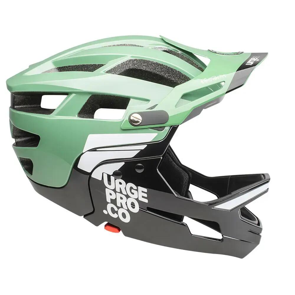 Gringo de la Pampa Olive Mountain Bike Helmet with Removable Chin Guard